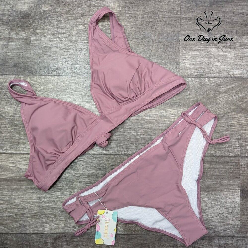 Lomitti Tie Back Tie Side Bikini Swimsuit Size XL